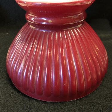 Aladdin Red Ribbed Oil Lamp Shade 2 5/8” Neck
