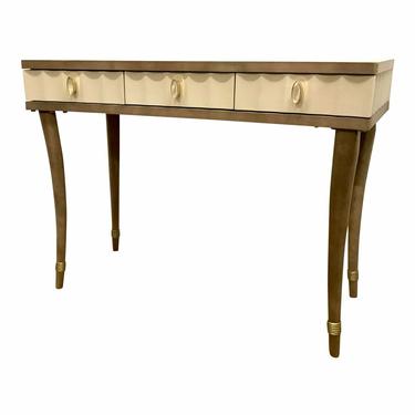 Caracole Modern Taupe and Ivory Wood Vanity Desk