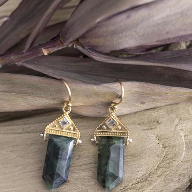Gold Vermeil and Emerald Neptune Earrings