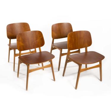 Børge Mogensen Set of 4 Dining Chairs, Model 155 for Søborg Møbler
