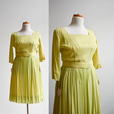 1950s Lime Green Party Dress 
