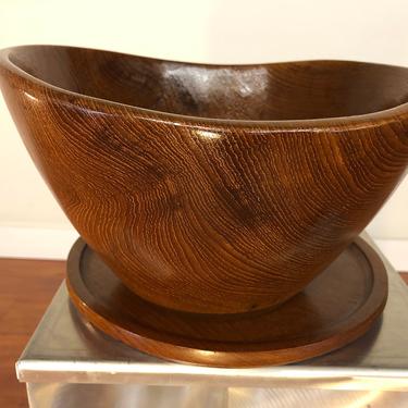 Mid-Century Teak Salad Bowl and Tray by Laurids Lonborg - Made in Denmark 
