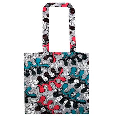 Stitch-Ed Together Tote Quotidien (Blue-Pink-White Amoeba)