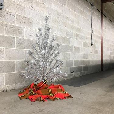 LOCAL PICKUP ONLY Vintage Aluminum Christmas Tree Retro 1950s Silver Xmas Tree Firecracker Foil Decoration Winter Holiday 