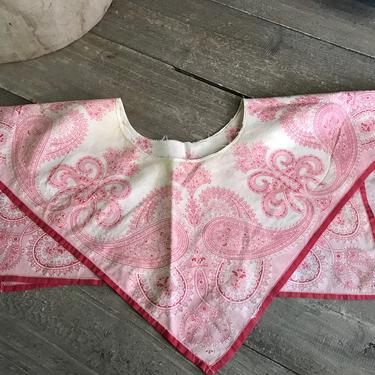 Antique Red Bandanna Collar, Paisley Print, Dress Accessory, Period Clothing 