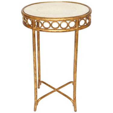 Hollywood Regency Style Side Table with Shagreen Top