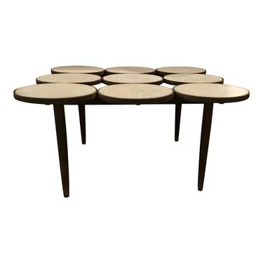 Curry & Co. Industrial Modern Concrete Disc and Metal Cocktail Table