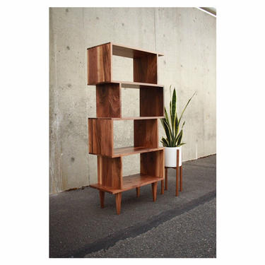 OFFSTACK Bookcase, 5-Tier 56&amp;quot;H, Mid-Century Modern, Bookshelf, Solid Wood (Shown in Walnut) 
