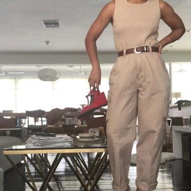 vintage GIORGIO SAN’T ANGELO high waisted cotton cargo trousers chinos 