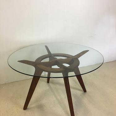 Mid Century Glass Compass Dining Table by Adrian Pearsall for Craft Associates 