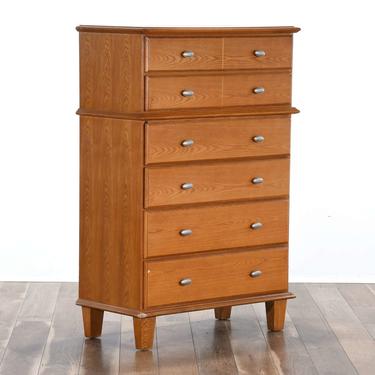 Contemporary Tall Chest On Chest Dresser 