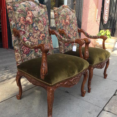 Co-Queen | Pair of Carved Hacienda Armchairs by Hancock &amp; Moore