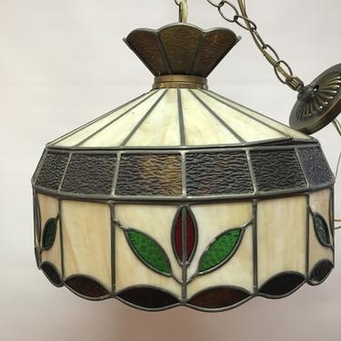 Vintage Stained glass pendant light