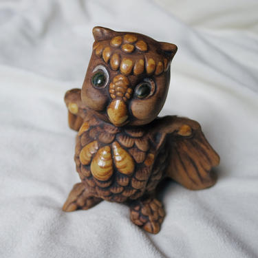 Porcelain Owl Figurine | Vintage Owl Figurine | Brown Owl Figurine | Vintage Porcelain Figurine 