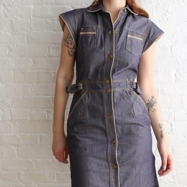 Sonia Rykiel Vintage Denim Midi Dress, Size S