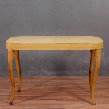 Mid Century Blonde Laminate Dining Table With Leaf