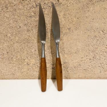 Dansk IHQ Germany Two Steak Knives Fjord Teak Wood & Stainless by Jens Quistgaard 1954 