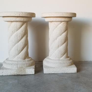 Vintage Twisted Columns Dining Table Bases / Pedestals - a Pair 