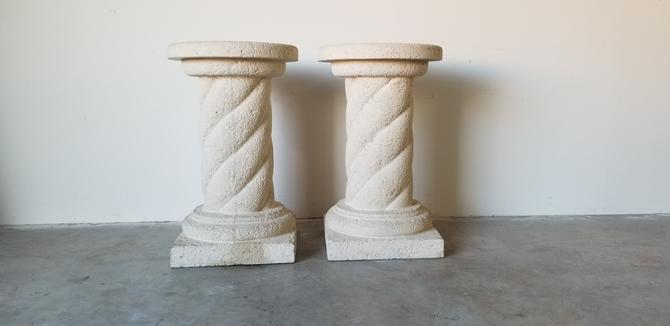 Vintage Twisted Columns Dining Table Bases / Pedestals - a Pair by MIAMIVINTAGEDECOR