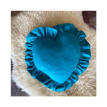 Aqua 1980s Heart Pillow