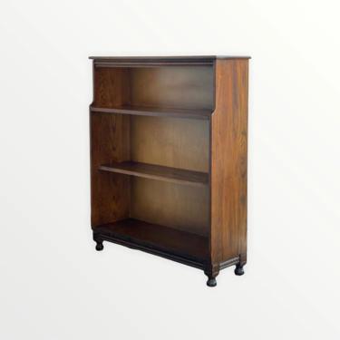 Free Shipping Within US - Primitive Waterfall Bookcase Solid Walnut With Ball Feet 