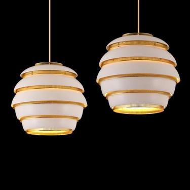 Vintage Aalvar Alto Beehive Pendant Lamps-2 available