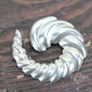 Mexico Sterling Silver Spiral Conch Shell Brooch or Pendant 