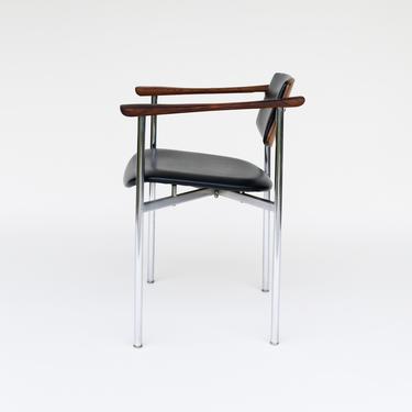 Chrome and Rosewood Armchair