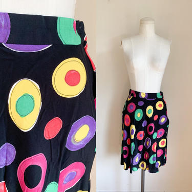 Vintage 1980s Dennis Goldsmith Dotted Skirt / XS 