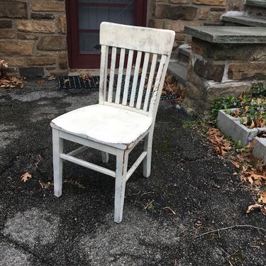 white painted shabby chic wooden spindle chair