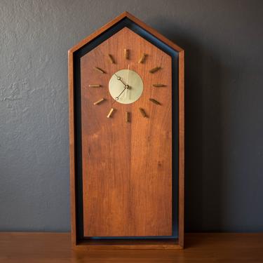 Mid-Century Modern Walnut Clock 