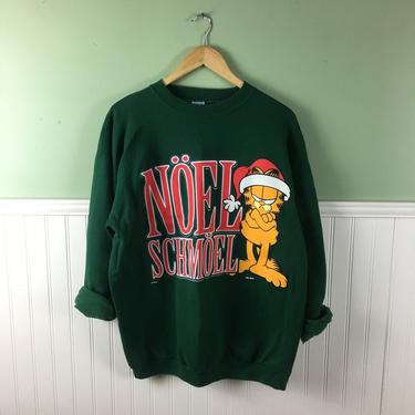 Garfield the Cat Christmas sweatshirt - vintage holiday - size XL 