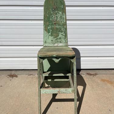 Antique Folding Chair Step Stool Ironing Board Rustic Primitive Jefferson Bachelor Chair Amish Style Farmhouse Chippy Paint Folding Chair 