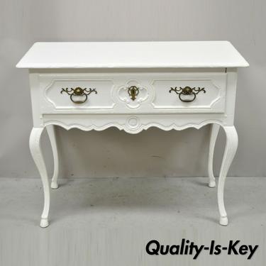 Vintage Baker French Country Regency Style Hoof Feet One Drawer Console Table