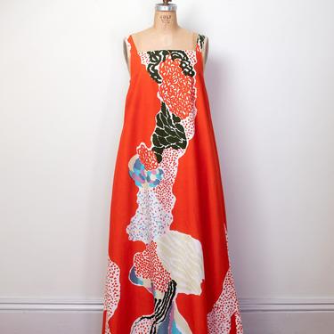 Abstract Print Orange Dress | Marimekko 1978 