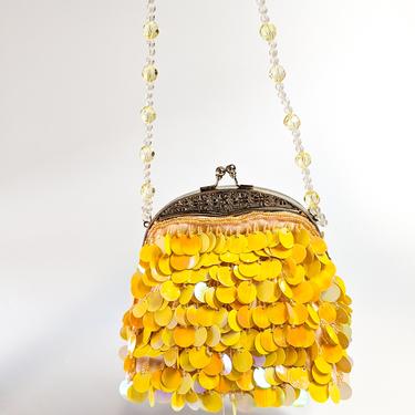 Electric Yellow Sequin Bag