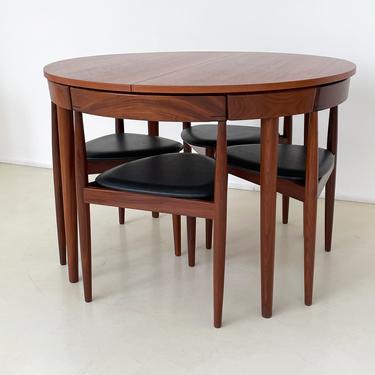 1960s &quot;Roundette&quot; Teak Dining Table w/4 Chairs by Hans Olsen for Frem Røjle