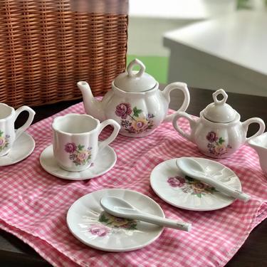 Vintage Floral Tea Set for 2 - 13 Piece Set 
