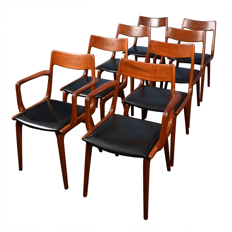 Set of 6 Danish Teak Erik Christensen Boomerang Dining Chairs