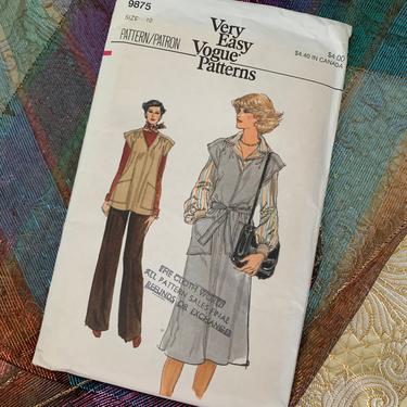 Vintage Vogue Sewing Pattern, Wide Leg Pants, Top, Dress, Complete with Instructions, Very Easy Vogue, 70s 80s 