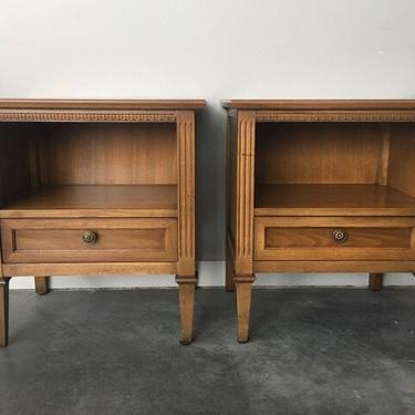 pair of vintage mid century Drexel Anniversary nightstands.
