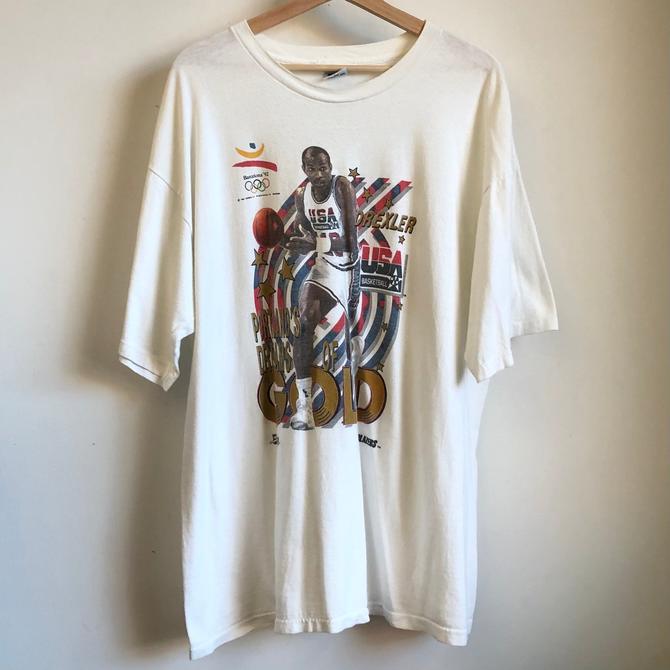 1992 Salem Sportswear Clyde Drexler USA Basketball Tee Shirt