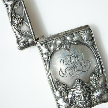 Antique Gorham Sterling Silver Bacchus Match Safe | Art Nouveau Design | Monogrammed | 1906 