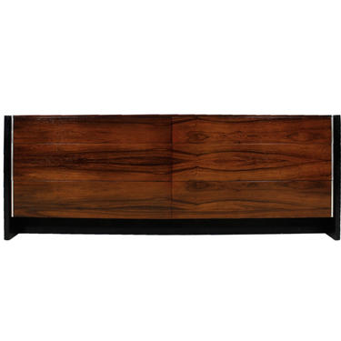 MCM John Stuart black lacquer and rosewood 6 drawer dresser/sideboard 