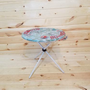 New NOS 19&amp;quot; Casual Patio Table Blue Flowers 