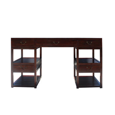 Chinese Medium Brown Wood Editor Office Writing Desk Table cs5806E 