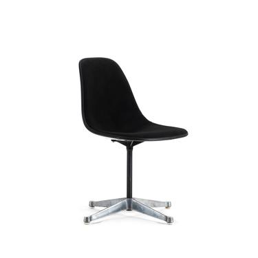 Early Herman Miller Swivel Side / Desk Chair in Original Black Wool Blend 