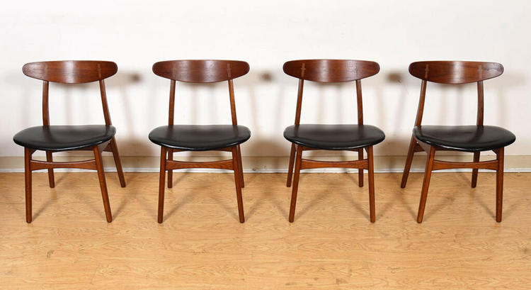 Carl Hansen and Son Set of 4 Hans Wegner CH30 Dining Side Chairs