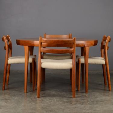 Mid Century Teak Dining Set Table and 4 Chairs Danish Modern 