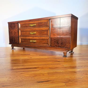 Mid Century Kent Coffey Nine Drawer Credenza / Dresser - The Grandeur 